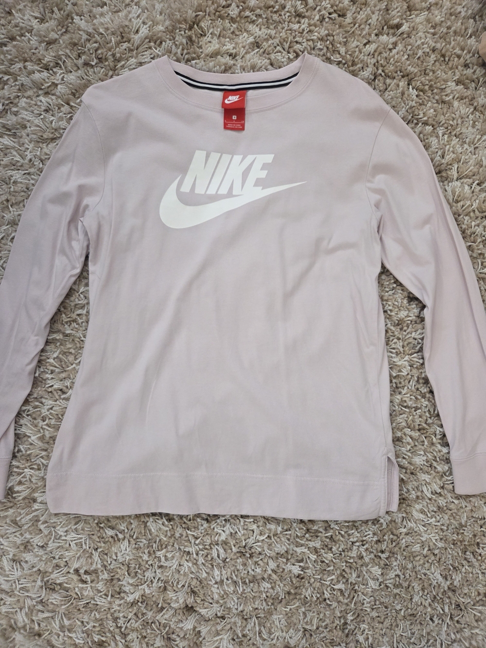 Nike Pink Long Sleeve Logo Tee